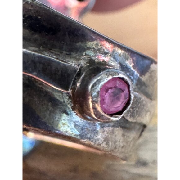 Mars Valentine Ring Sterling Silver Porcelain Shard Statement Ring - Picture 8 of 9